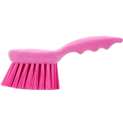SPARTA 40541EC26 Plastic Scrub Brush, Utility Brush, Kitchen Brush With Hanging Hole For Cleaning, 8 Inches, Pink - color: Pink