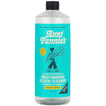 Aunt Fannie's Ultra Concentrated Floor Cleaner Vinegar Wash, Multi-Surface Solution For Mopping, Makes 16 Gallons, Bright Lemon Scent, 32 oz. (Pack of 1) - size: 32 Fl Oz (Pack of 1)