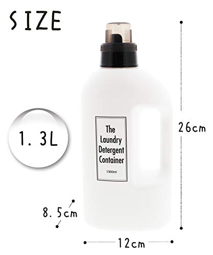 Living Laundry Bottle with Handle, Refill Bottle, White, Approx. 47.2 fl oz (1,300 ml) - size: 44 Ounces