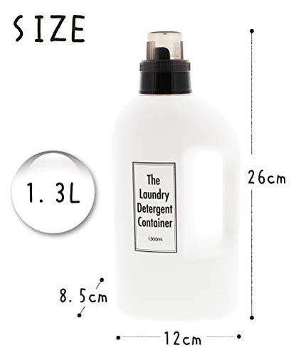 Living Laundry Bottle with Handle, Refill Bottle, White, Approx. 47.2 fl oz (1,300 ml) - size: 44 Ounces
