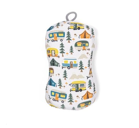 MÜkitchen Premium Microfiber Sponge Set for Dishes and Cleaning, 2 Pack, Printed (Happy Camper) - color: Happy Camper