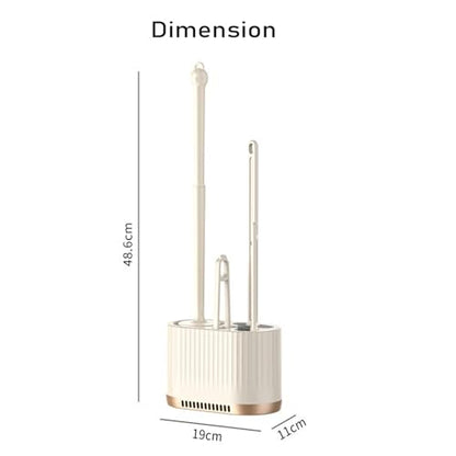 Basaza Toilet Brush and Holder Set, Hidden Toilet Bowl Cleaning Brush and Holder for Bathroom Toilet Bowl Cleaner Brushes & Holders 4 in 1 Beige Bathroom Accessories - color: Beige Toilet Brush and Holder Set