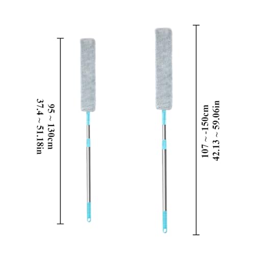 Flat Duster for Household Appliances – Dusting Cloth with Extension Pole, Telescopic Gap Duster, Bendable Dust Mop for Cleaning Under Tight Spaces, 37.4"x2.95"x1.18" (Replace Cloth 3pcs) - color: Replace Cloth 3pcs