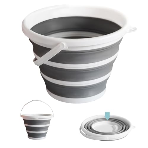 Collapsible Water Bucket (10L / 2.6 Gal) – Portable, Easy to Carry & Store, Ideal for Car Wash, Cleaning, Camping, Fishing, Outdoor Activities with Collapsible Handle Design, 2 Pack - size: 2 Pack