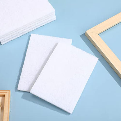 20 Pieces White Scrubbing Pad Non Scratch Scouring Pads Non Woven Scouring Sponge Multipurpose Abrasive Multi Surface Scrubber for Cleaning Polishing Home(6 x 9 Inch) - size: 6 x 9 Inch