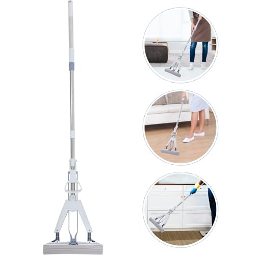 Cabilock Folding Household Sponge Mop 28cm Dual-use Wet and Dry Floor Cleaning Mop with Super Absorbent PVA Sponge Heads for Tile and Marble Floors