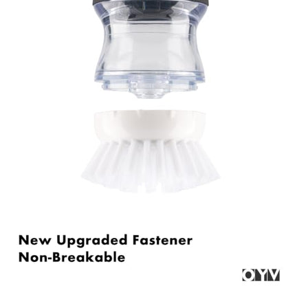 OYV Dish Scrub Brush with Soap Dispenser, Kitchen Brush for Dish Pot Pan Sink Cleaning, 1 Piece Soap Dispensing Palm Brush, Black/Clear/White - color: Black/Clear/White