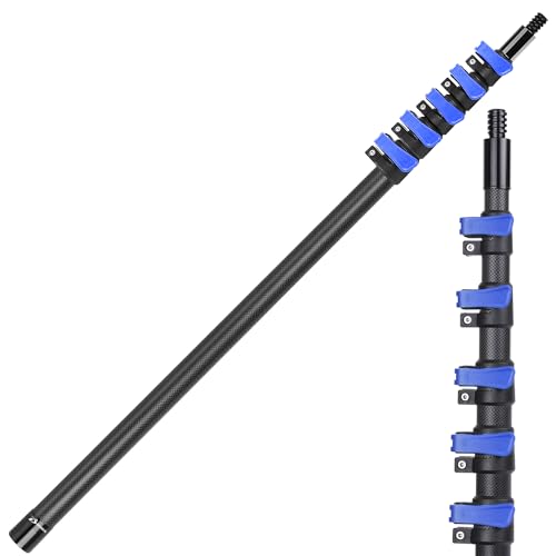 Carbon Fiber Extension Pole 4.7-24FT Telescoping Paint Roller Extendable Pole Lightweight Sturdy Extension Poles with Universal Threaded Head Multi-Use Pole - size: 24FT