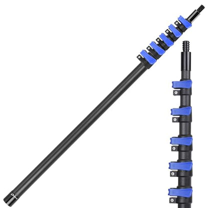 Carbon Fiber Extension Pole 4.7-24FT Telescoping Paint Roller Extendable Pole Lightweight Sturdy Extension Poles with Universal Threaded Head Multi-Use Pole - size: 24FT