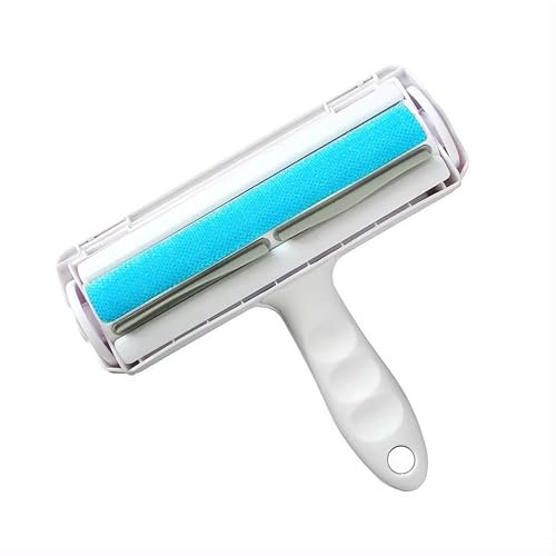 Reusable Pet Hair Remover Roller – Dog & Cat Fur Lint Cleaner for Sofa, Carpet, Bed & Car Seats – No Adhesive Required (White/Blue) - color: White/Blue