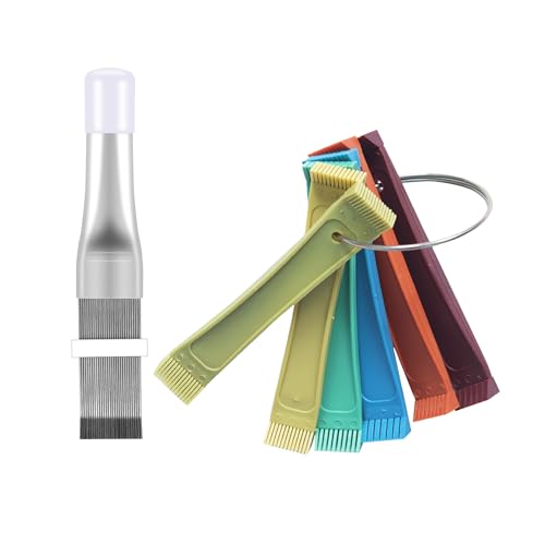 7 Pcs Air Conditioner Fin Comb Cleaner kit AC Coil Cleaning Brush 6 Different Fin Combs Condenser Fin Straightener AC Evaporator Comb Radiator Repair Clean Tool (Multicolor 7pcs) - color: Multicolor 7pcs