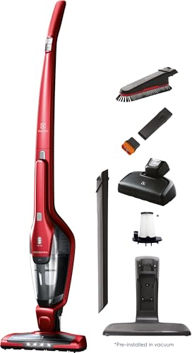 Electrolux Ergorapido Pet Cordless 2-in-1 Vacuum Cleaner with Motorized Pet Nozzle for Easy Pet Hair Removal, 48-Minute Run Time, 2 Power Modes, Chili Red - style: Pet Version