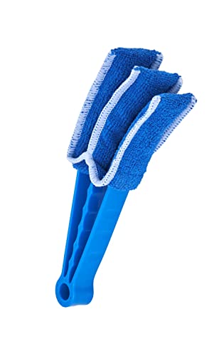 Blind Cleaner Duster Tool, Fan Blade Cleaner, Air Duct Cleaning Tools, Blue Window Blinds Cleaner with Microfiber Sleeve for Fans, Window Blinds, Vents, Shutters…(4 Pack -Superio) - size: 4