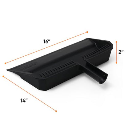 Superio 3-Pack Wide Plastic Dustpan with Comb - 16" Wide, Rubber Lip, Broom Handle Clip, Black - color: Black, size: 3 Pack