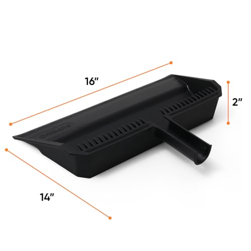 Superio 3-Pack Wide Plastic Dustpan with Comb - 16" Wide, Rubber Lip, Broom Handle Clip, Black - color: Black, size: 3 Pack