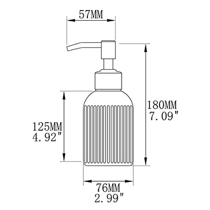 16 OZ Amber Glass Soap Dispenser, Amber Stripe Bathroom Hand Soap Dispensers with Stainless Steel Bronze Pump,Brown Glass Kitchen Hand Soap Dispenser with Oil Rubbed Bronze Pump - color: Oil Rubbed Bronze+amber, size: 1-Pack
