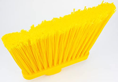 SPARTA 41082EC04 Plastic Color Coded Broom, Flagged Bristles, Long Broom With Angled Head For Large Debris, 56 Inches, Yellow, (Pack of 12) - color: Yellow