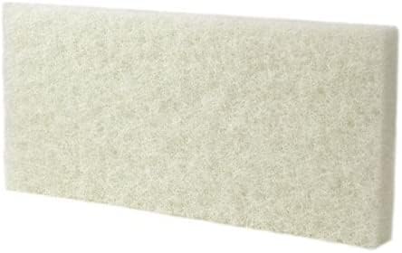 Commercial Light Duty Scrub Pad 4.625" x 10" - White (Pack of 5) - 2ct. Case