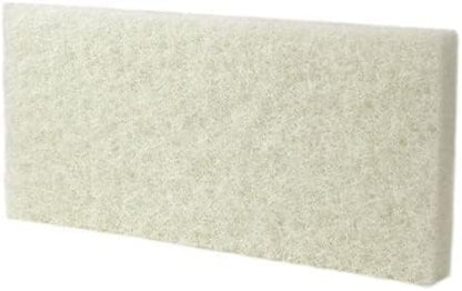 Commercial Light Duty Scrub Pad 4.625" x 10" - White (Pack of 5) - 2ct. Case