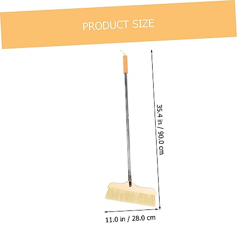 Wood Broom Long Handle Bristle Broom Soft Bristles Tile Surface Heavy Duty Cleaning Brush