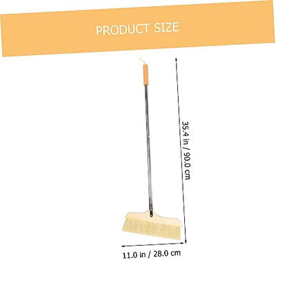 Wood Broom Long Handle Bristle Broom Soft Bristles Tile Surface Heavy Duty Cleaning Brush