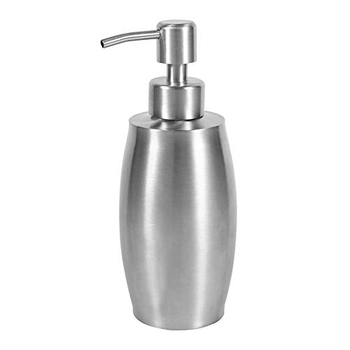 304 Stainless Steel Liquid Soap Dispenser, Bathroom Shower Pump for Shampoo Lotion, 350ml Refillable Soap Container with Wide Mouth, Rustproof Dispenser for Kitchen and