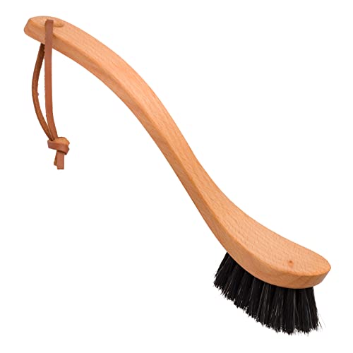 Redecker Dish Brush, Horsehair, Curved Handle – Precision Head for Delicate Cleaning, Made in Germany - size: Single Unit, 9-1/4-Inches