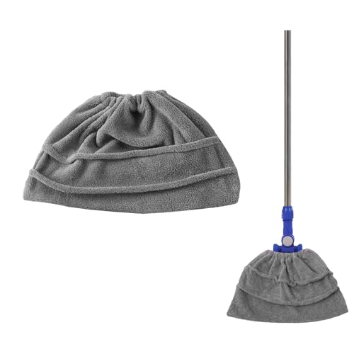 Flat Mop Pads Replacement Washable Floor Cleaning Cover Reusable Mop Head Cloth for Household Use(Grey) - color: Gray