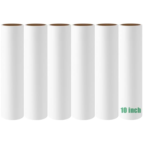 Large Lint Roller Refills 10 inch Wide Ultra Sticky Mega Roller Refills for Evercare Layers Smart Design Leo Cleaning Floor Roller for Removing Pet Hair, 6 Pack Total 360 Sheets - size: 10 inch Mega