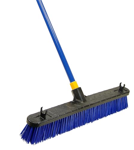 Quickie Cleaning Bulldozer 24-Inch Head Super Stiff Poly Fiber Push Broom, for Home/Garage/Outdoor/Patio/Deck - size: 24 Inch, style: Rough Surface