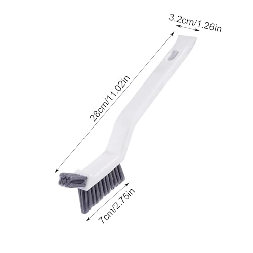 Crevice Cleaning Brush, Ultra Thin Stiff Bristles, 1piece, Grout Scrubber Tool, Window Track Cleaner, Ergonomic Long Handle, for Deep Scrubbing Bathroom Tiles Kitchen Faucets Shower Door Tracks Car - color: White