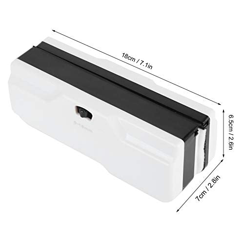 Alvinlite Magnetic Window Cleaner, Rectangular DoubleSide Glass Wiper, Adjustable Glider Washing Cleaning Brush Tools for Car Home Windows Thickness 0.2"-0.71"(White)