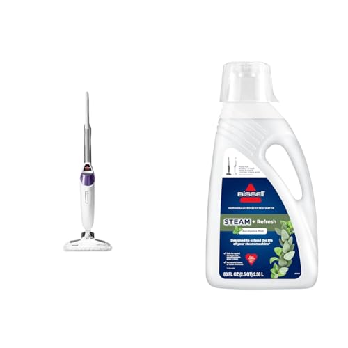 Bissell PowerFresh Pet Steam Mop, 19404, Purple + Eucalyptus Mint Steam Water, 80 oz, 1392F