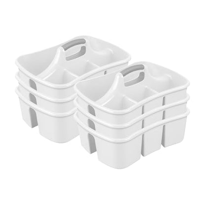Sterilite 6-Pack Divided Ultra Caddy, Portable Plastic Storage Organizer for Bathroom - Large Organization Holder and Container for Sink, Laundry, and Kitchen Cleaning Supplies - size: 6 Pack