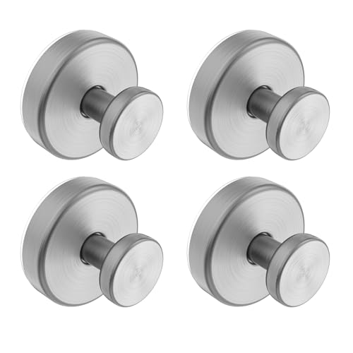 Bntuk Suction Cup Hooks for Shower, Removable Towel Hooks for Bathroom Window Glass Door Wall, Bath Robe Looafh Hook for Hanging - 4 Pack, Silver - color: Silver, size: 4 Pack