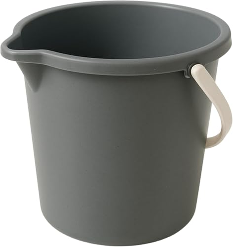 JOEY'Z 10QT (9.5L) Cleaning Bucket with Handle and Spout – Heavy Duty Mop Bucket for Household Use, Utility Pail for Water, Storage - Plastic Buckets, Plastic Buckets with Handles - Charcoal Grey - color: Charcoal Grey
