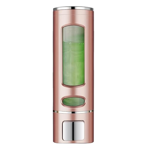 Single Wall Mounted Hand Soap Dispenser, 13.5oz/400ml Pink Bathroom Shower Dispenser Refillable Liquid Lotion Soap Dispenser for Bathroom Kitchen Hotel (Pink) - color: Pink