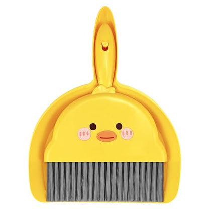Small Broom and Dustpan Set,1pc Dust Pan and Brush Set,Cute Little Yellow Hand Mini Broom and Dustpan Set,Small dust pan Mini for Tabletop Debris,Keyboards&Clean Pet Cages Guinea Pig Cage(Chick) - style: Chick