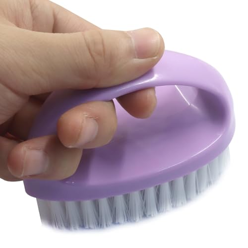 BokWin 2-Pack Heavy-Duty Scrubbing Brushes for Cleaning with Stiff Nylon Bristles, Scrubber Cleaner Brush for Tile, Bathtub, Sink & Kitchen Surfaces, Comfort Grip Handle (Purple and Pink) - color: Purple and Pink)
