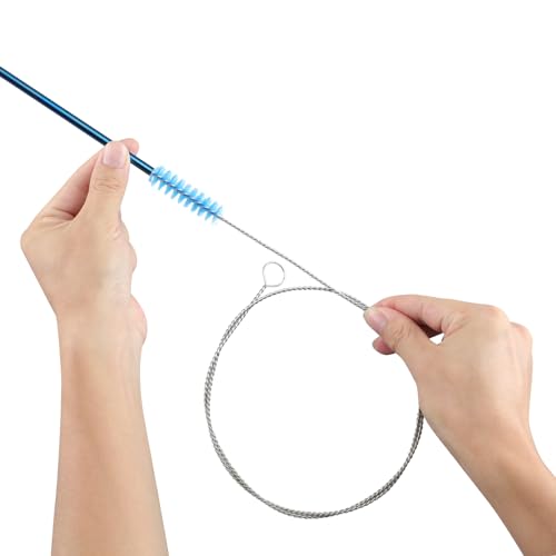 30 Inches Flexible Tube Brush, Extra Long Straw Brush, Pipe Cleaner Brush for Cleaning Straw, Feeding Tube, Siphon Hose, Drain Clog, 4PCS (Blue) - color: Blue