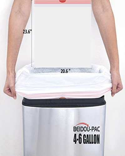 BEIDOU-PAC Trash Bags 4-6 Gallon Drawstring, 75 Count Garbage Bags, Medium Kitchen Trash Bags, Odorless & Heavy Duty White Plastic Food Scrap Bags for Bathroom Bedroom Office Waste - style: 4-6 Gallon |75 Count