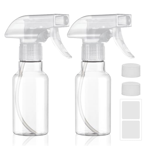 Spray Bottles 4oz/120ml Small Spray Bottle for Hair Plastic Mist/Stream Spraying Heavy Duty Empty Spray Bottles for Cleaning Solutions, Plants 2 Pack - color: Clear-2