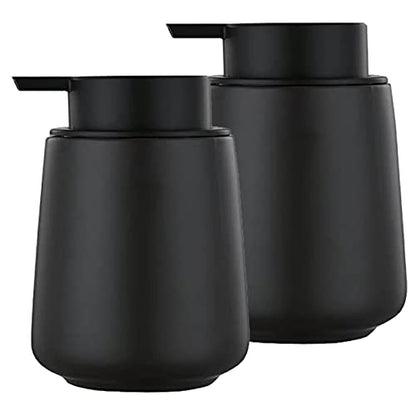 12Oz Hand Soap Dispenser Set - 2 Pack Ceramic Lotion Soap Dispenser Set with Easy-to-Press Black Pump, Refillable Mordern Liquid Dish Soap Dispensers for Bathroom & Kitchen (Black, Liquid Pump) - color: Black Liquid Dispenser