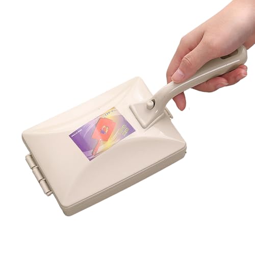 Carpet Brush Scrubber, Double Roller Type Carpet Pet Remover, Dust Removal Brush for Long Handle Bed Sweeping, Clothes Delinting - color: Beige