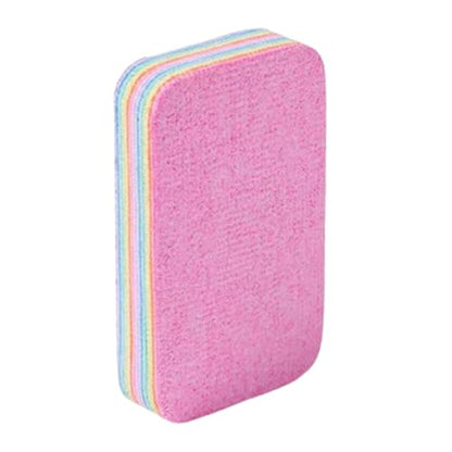 Multi-Layer Sponge Cloth, Microfiber Material, Pink, Peelable Sponge, Absorbent Scrubber, Compact Design, for Kitchen Bowl Dish Pot Household Bathroom Window - color: 12×7×2.2cm