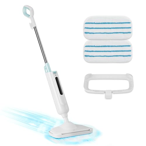 Steam Mop for Floor Cleaning, Lightweight Floor Steamer for Hardwood, Tile, Laminate, and Carpet, Includes 2 Washable Pads