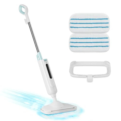 Steam Mop for Floor Cleaning, Lightweight Floor Steamer for Hardwood, Tile, Laminate, and Carpet, Includes 2 Washable Pads