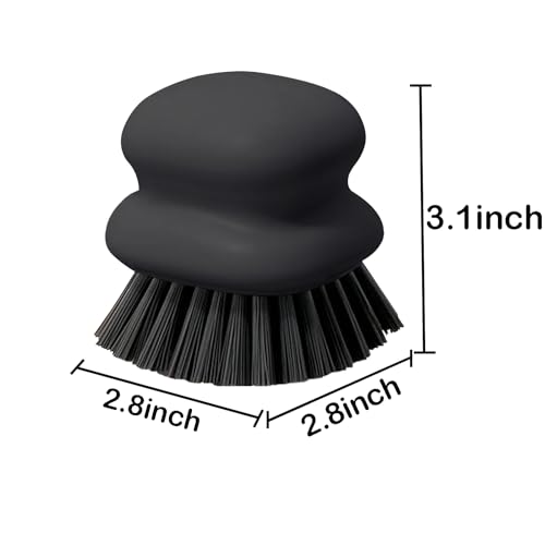 Dish Brush with Handle, Kitchen Scrub Brushes for Cleaning, Dish Scrubber with Nylon bristles for Sink, Pots, Pans(1Pack Black Nylon bristles) - style: 1Pack Black Nylon bristles