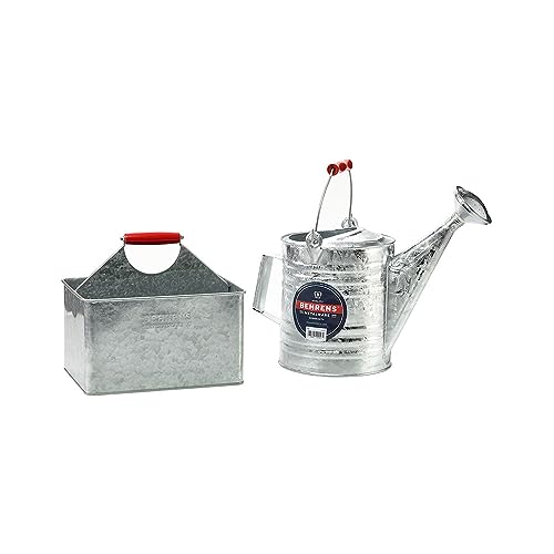 Rectangular Patitioned Cleaning Cadding – Galvanized with red Handle