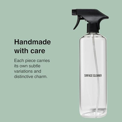 Public Goods Empty Glass Spray Bottle for Multi-Surface Cleaner | Refillable Spray Bottle for Cleaning | Made with Borosilicate Glass for Countertops, Tile, Floors, Appliances | BPA Free | 24 Oz - style: Empty Glass Bottle